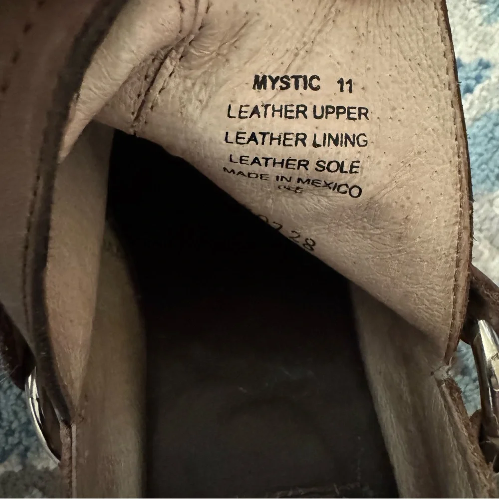 Freebird Mystic O Silver Ring Concho and Chain Western Handmade Leather Boots 11 - Picture 10 of 11